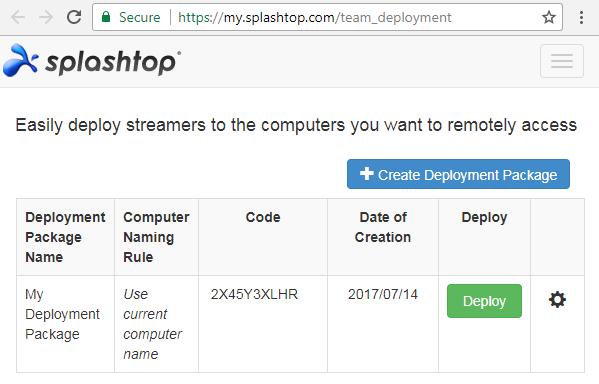 splashtop deployment package is invalid