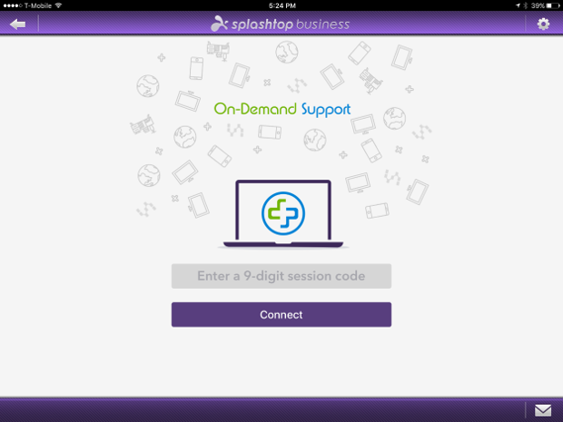 Splashtop SOS应用程序iPad屏幕