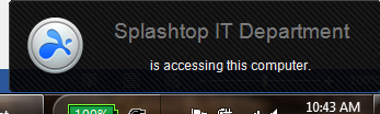 Splashtop Accessing Computer Notification