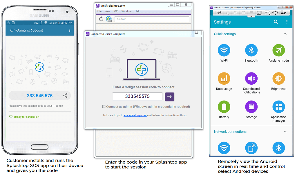 Remote Access, View and Control Android Phones and Tablets