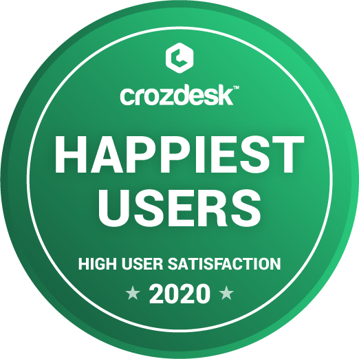 Crozdesk 的 2020 年最满意用户徽章