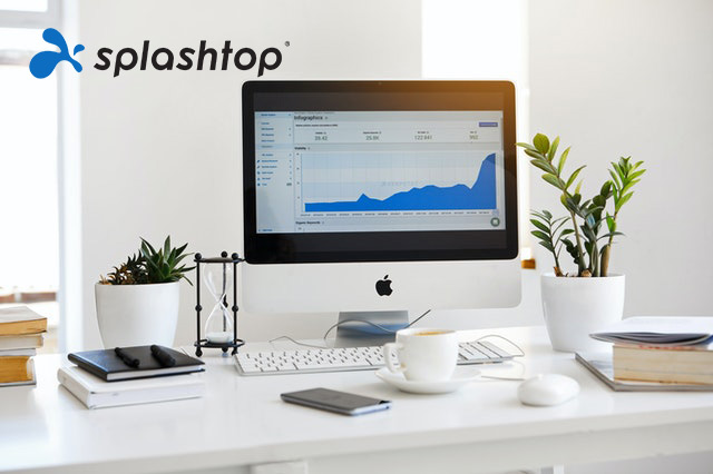 A home office used to work remotely with Splashtop