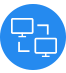 externe-ondersteuning-blauw-pictogram
