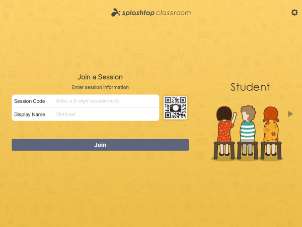 Splashtop Classroom iPad student join screen