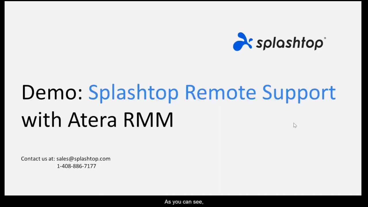 Splashtop Remote Support 与 Atera RMM 的集成演示